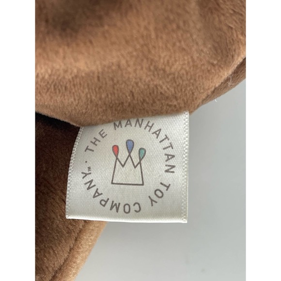 15" Manhattan Toy Company Sleeping Liam Brown and Tan Teddy Bear Plush - Picture 8 of 11